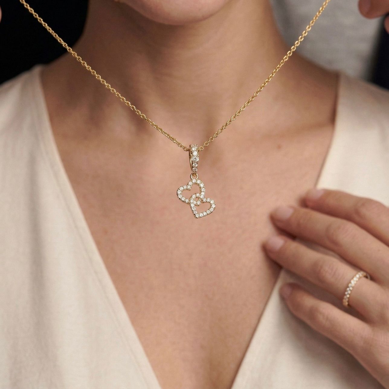 Elina - Double Heart Necklace