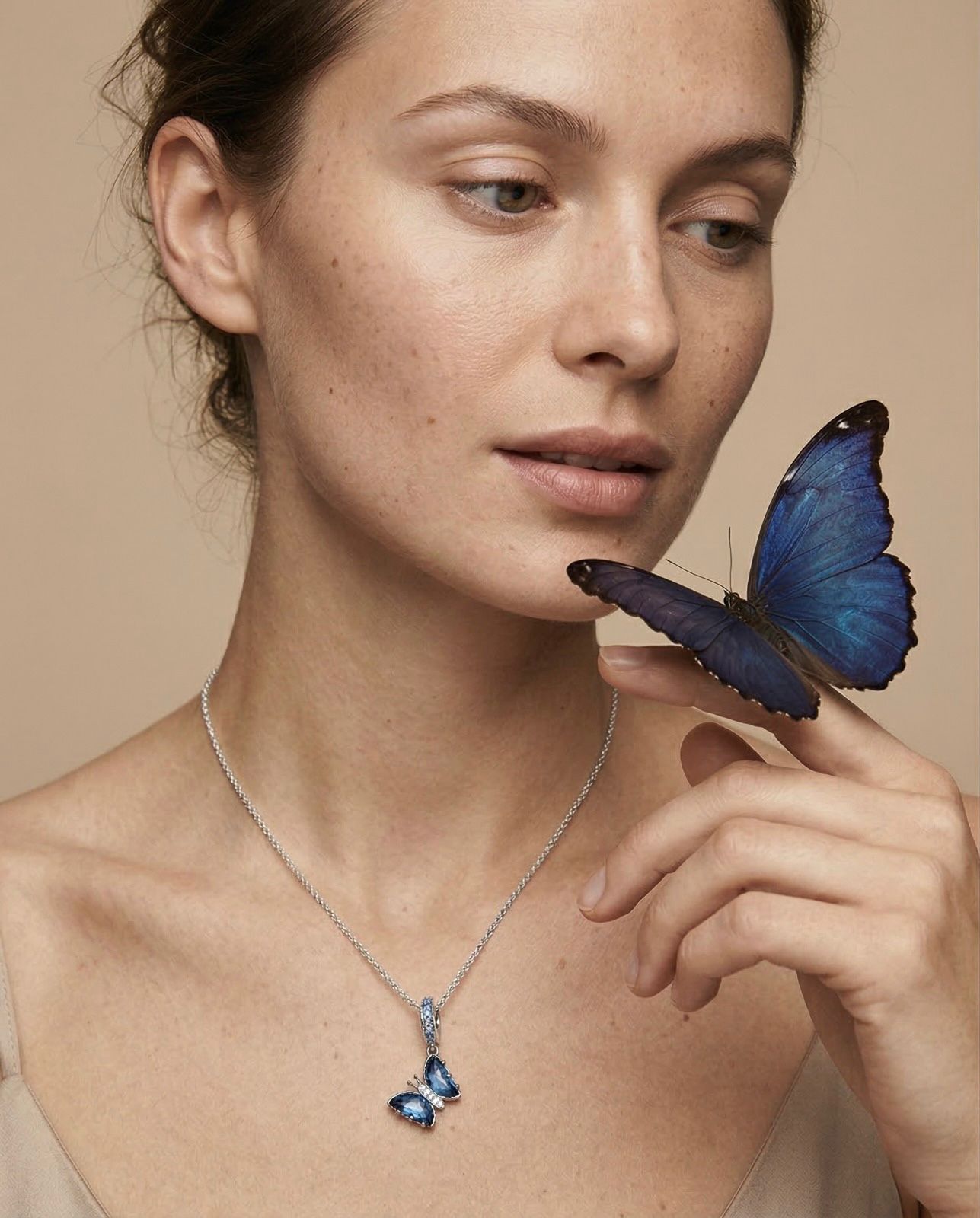 Elara - Blue Butterfly Necklace
